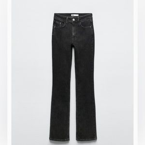Zara black washed denim. Flared pants.